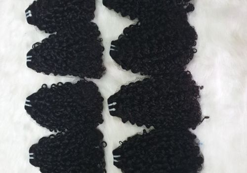 Curly natural color 100% Vietnamese human hair double drawn all lenght