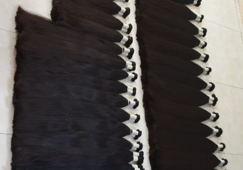 Bulk hair natural black color