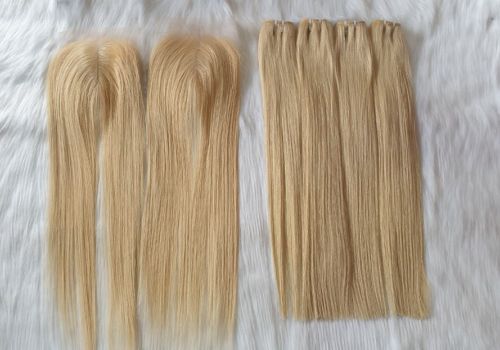 2x6 Bone straight blonde hair