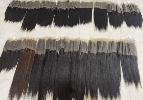 Closure and frontal bone straight natural color transparent lace